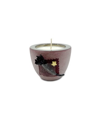 Bougie pot Discret bordeaux bronze - Orange sanguine